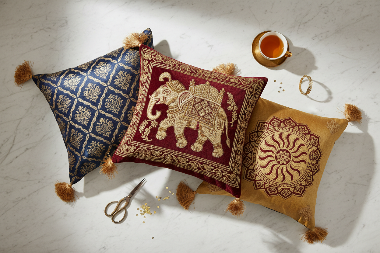 Royal Embroidered Cushion Cover